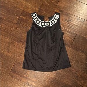 The Limited Black Embellished Sleeveless Tank Top